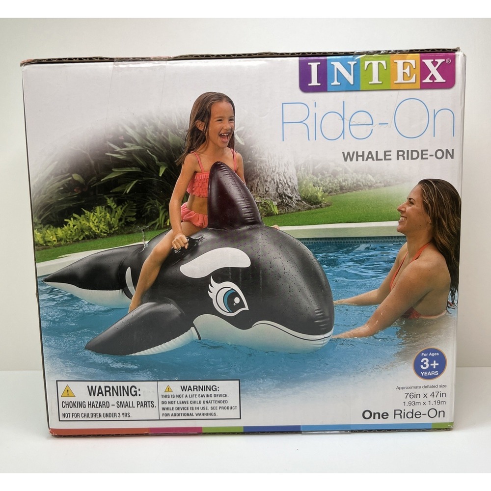 2017 Intex Orca Whale Ride-On Pool Float 76" NEW 58561EP